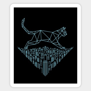 Cat in the cityscape Magnet